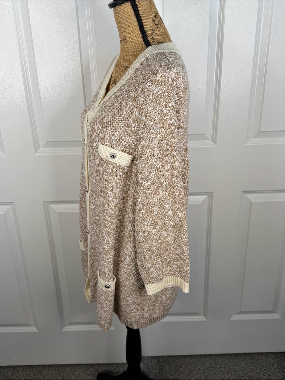 J.Jill 2X 100% Cotton Marled Cardigan Sweater Jacket NWOT - Picture 8 of 12